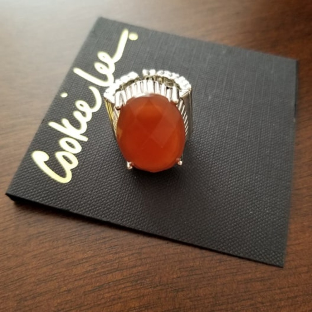 Cookie Lee Orange Stretchable Ring